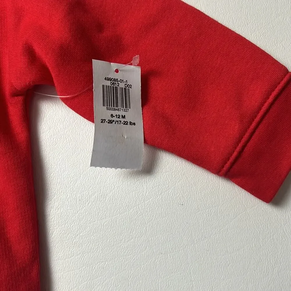 Old Navy Baby Red Graphic Crewneck Long Sleeve Cold Weather Sweatshirt Sz 6-12M